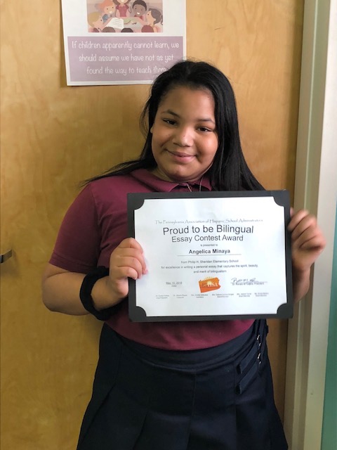 student with an award